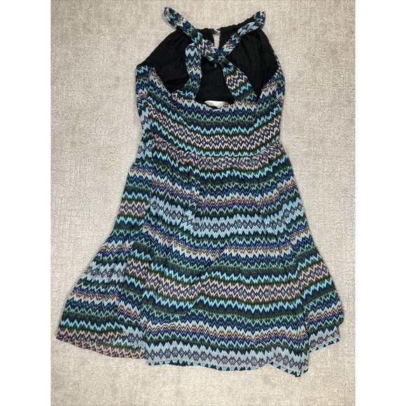Womens  Designer Inspired Sleeveless Dress Multi Color Chevron SZ S - Picture 8 of 8